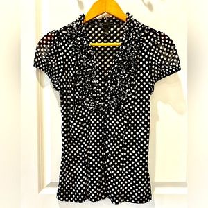 INC Shortsleeved Polka Dot Blouse
